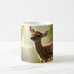 Baby Deer Wildlife Portrait Personalised Coffee Mug