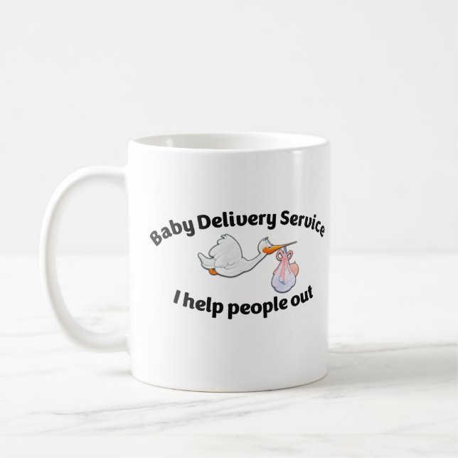 Baby Delivery Service I help people out | midwife Coffee Mug (Left)