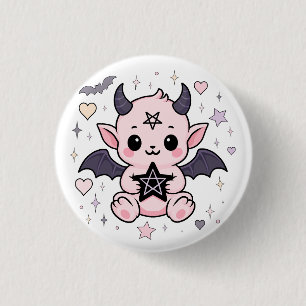 Baby Devil – Kawaii Pastel Goth Demon 3 Cm Round Badge