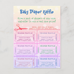 Baby Diaper Raffle Tickets Rainbow Postcard