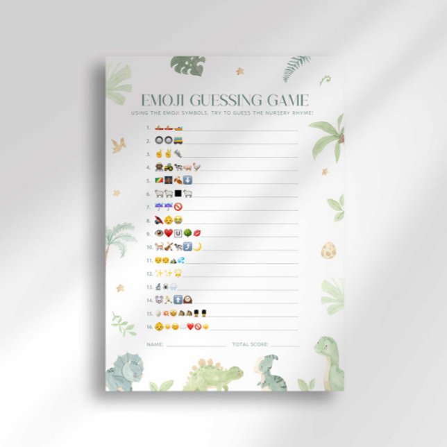 Baby Dino Baby Shower Emoji Guessing Game Invitation (Creator Uploaded)