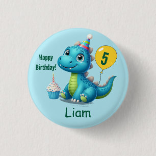 Baby Dino Birthday Button! 3 Cm Round Badge