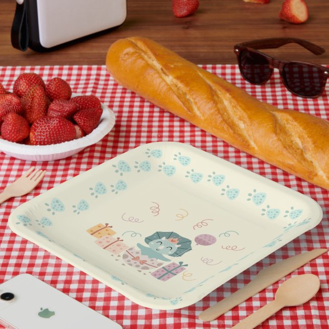 Baby Dino Birthday Paper Plate (Picnic)