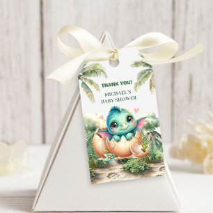 Baby Dino Egg Hatching Soon Shower Gift Tags