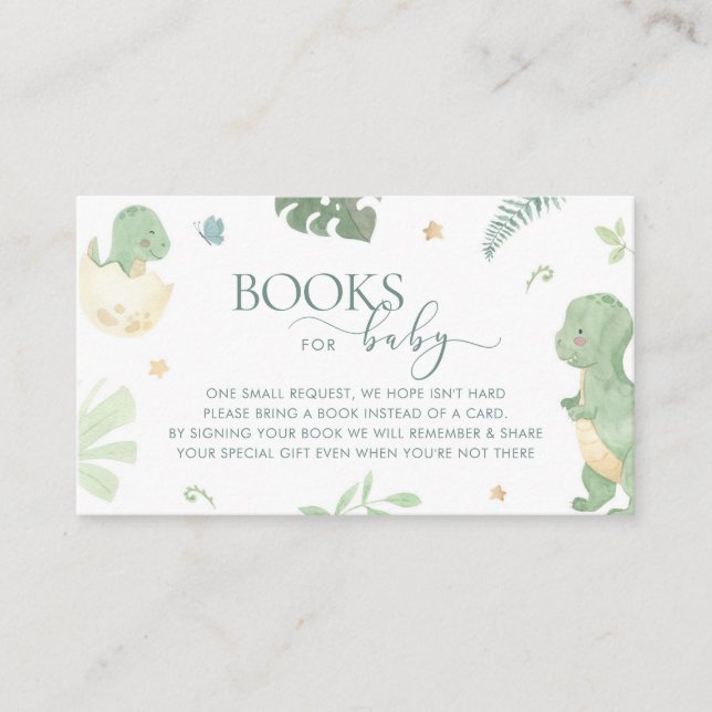 Baby Dino Hatching Soon Bring a Book Card (Front)