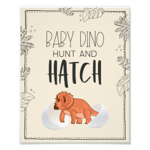 Baby Dino Hunt and Hatch Dinosaur Birthday Sign