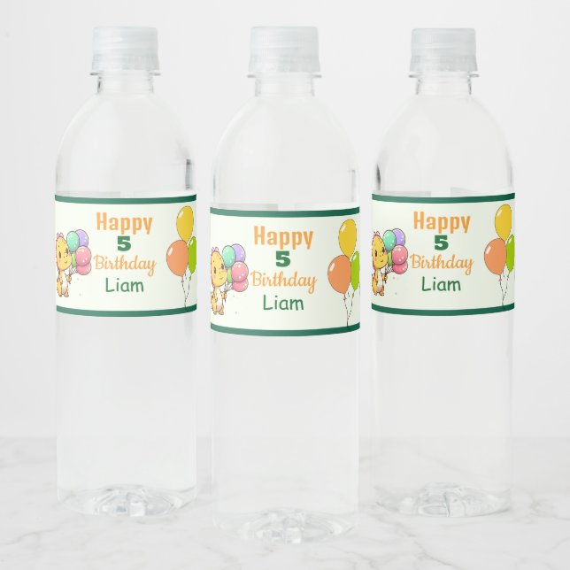 Baby Dino Water Bottle Labels (Bottles)