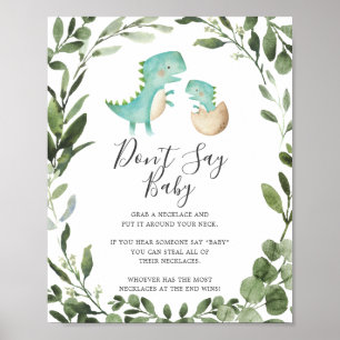 Baby Dinosaur Baby Shower Don't Say Baby Sign