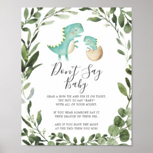Baby Dinosaur Baby Shower Don't Say Baby Sign