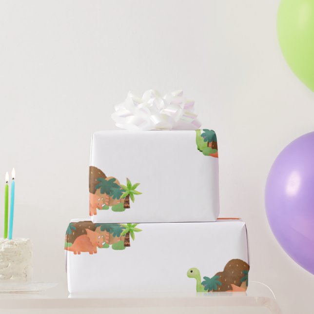 Baby Dinosaur Birthday Party Wrapping Paper (Party Gifts)