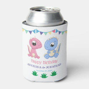 Baby Dinosaur Boy and Girl Joint Birthday  Can Cooler