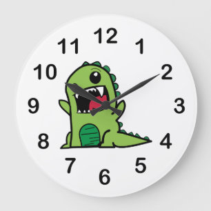 Baby dinosaur cartoon large clock