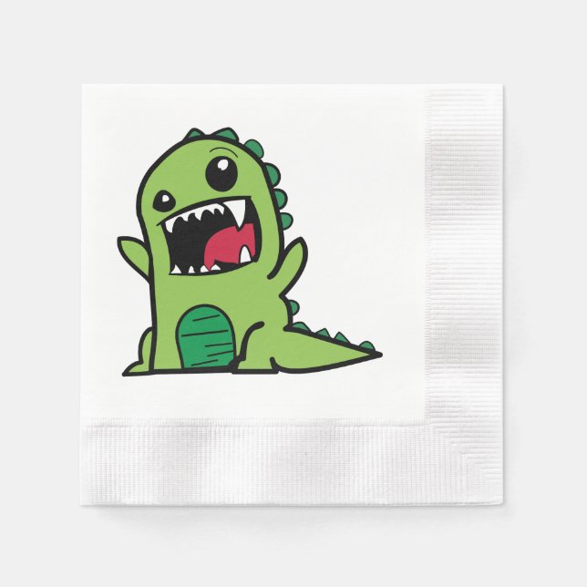 Baby dinosaur cartoon napkin (Front)