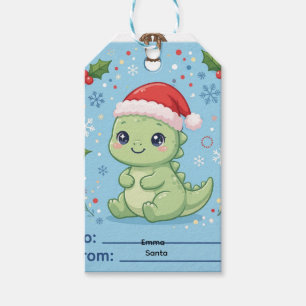 Baby Dinosaur Christmas Gift Tag