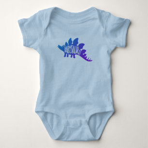 Baby Dinosaur Cute Design In Blue Bodysuit