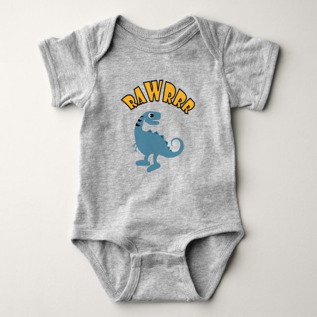Baby Dinosaur Design - Baby Jersey Bodysuit (Front)
