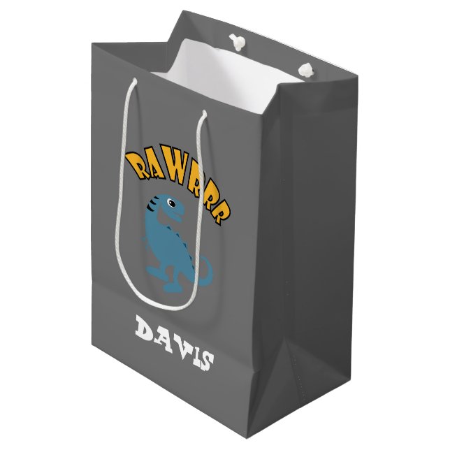 Baby Dinosaur Design - Gift Bag - Medium (Front Angled)