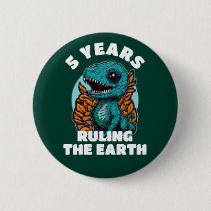 Baby Dinosaur Five Years Old Birthday 6 Cm Round Badge