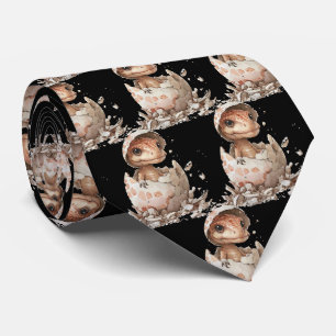 Baby Dinosaur Hatching From Egg Neck Tie