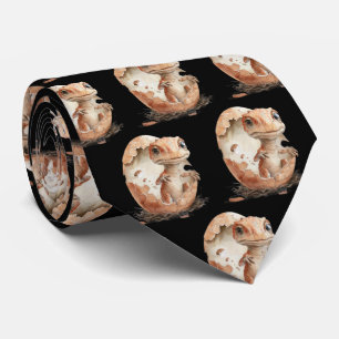Baby Dinosaur Hatching From Egg Neck Tie