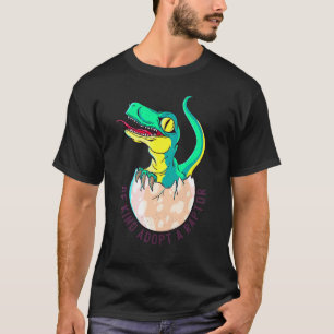 Baby Dinosaur Hatching Out Of Egg Raptor T-Shirt