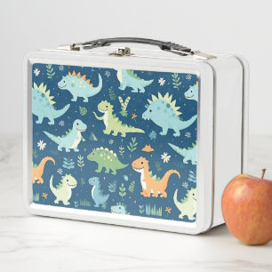 Baby Dinosaur Metal Lunch Box