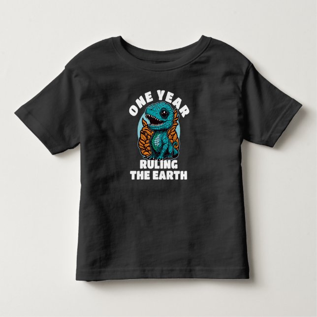 Baby Dinosaur One Year Old Birthday Toddler T-Shirt (Front)