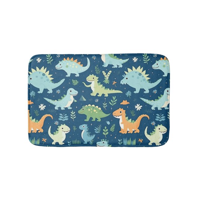 Baby Dinosaur Pattern Bath Mat (Front)
