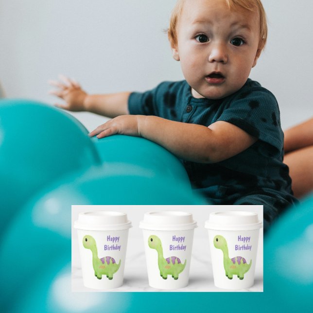 Baby Dinosaur Personalised Birthday Party Paper Cups (Creator Uploaded)
