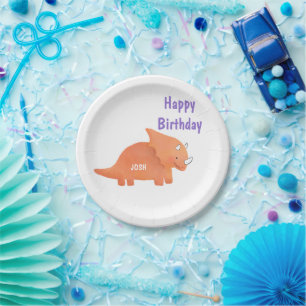 Baby Dinosaur Personalised Birthday Party Paper Plate