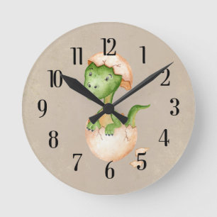 Baby Dinosaur Round Clock