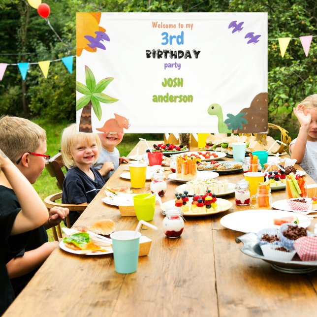 Baby Dinosaur Stomp on Over Birthday Party Welcome Banner (Creator Uploaded)
