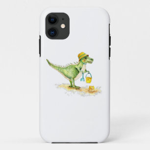 Baby Dinosaur T-Rex on the Beach iPhone 11 Case