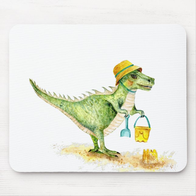 Baby Dinosaur T-Rex on the Beach Mouse Pad (Front)