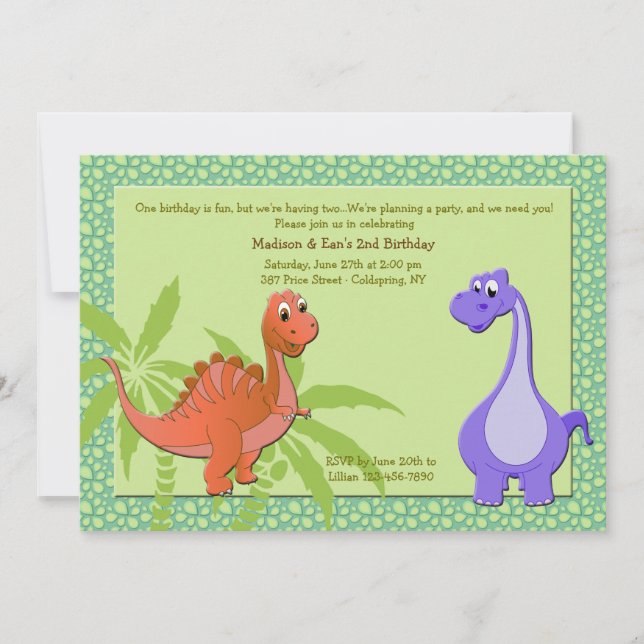 Baby Dinosaurs Invitation (Front)