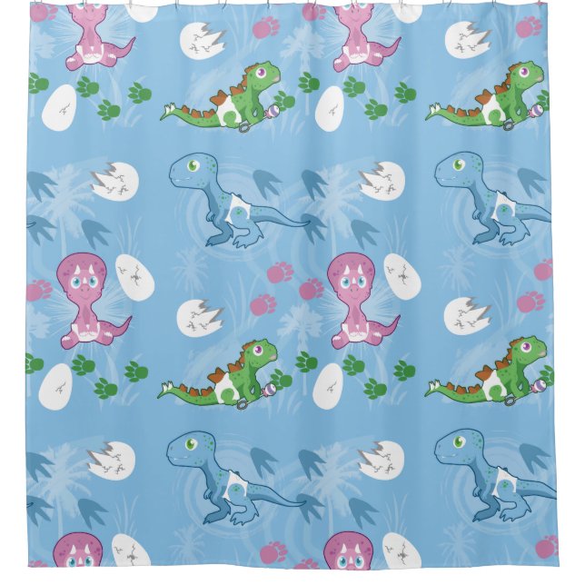 Baby Dinosaurs Shower Curtain (Front)