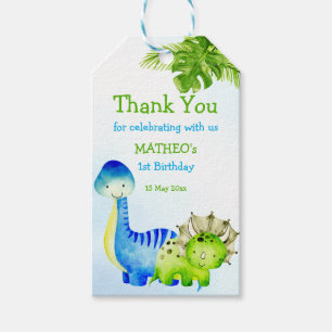 Baby dinosaurs toddler birthday party favor gift tags