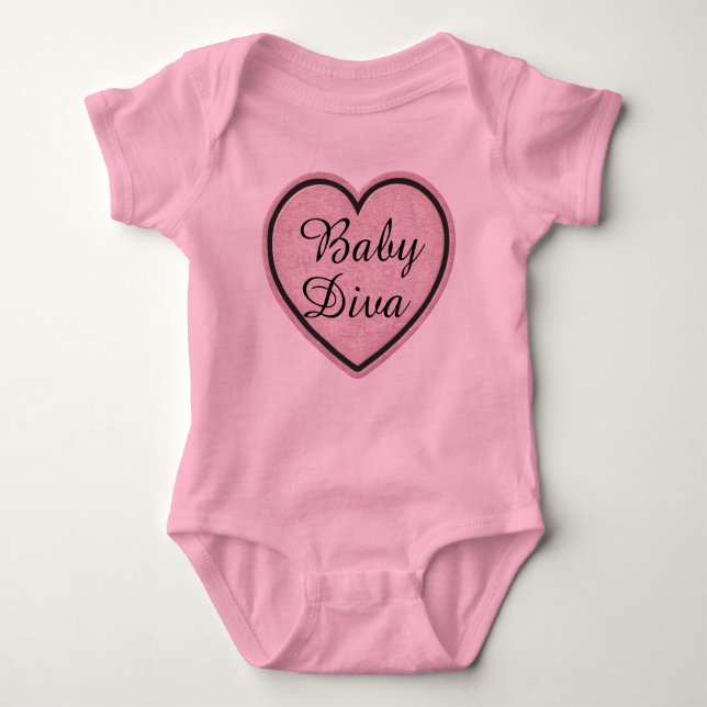 Baby Diva Heart Bodysuit (Front)