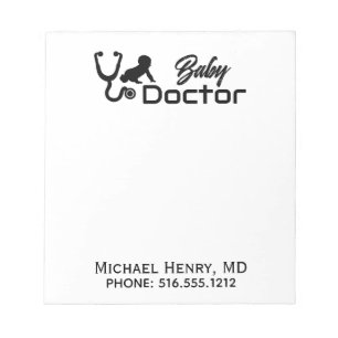 Baby Doctor Paediatrician MD Stethoscope Notepad