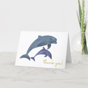 Baby Dolphin Boy or Girl Baby Shower Thank You Card