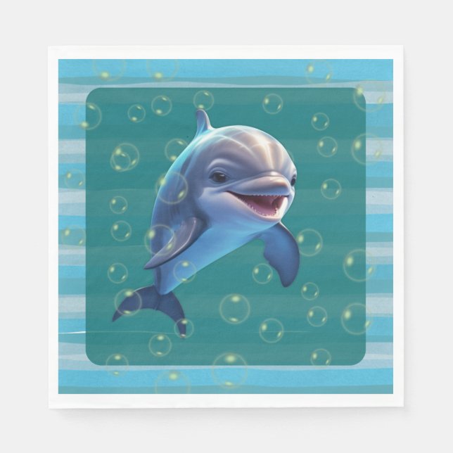 Baby Dolphin Paper Napkins (Front)