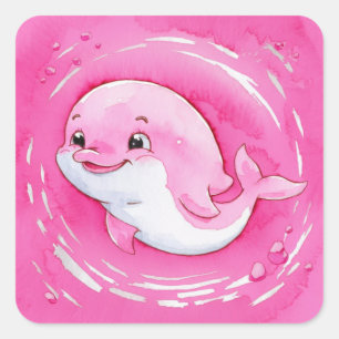 Baby Dolphin Square Sticker