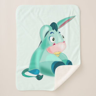 Baby Donkey - Blue - Fun Painting Sherpa Blanket