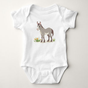 Baby Donkey Cute Farm Animal Baby Bodysuit