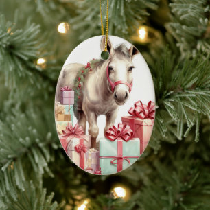 Baby Donkey Family Ornament, Donkey Lovers Gifts Ceramic Ornament