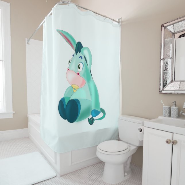 Baby Donkey Funny Shower Curtain (In Situ)