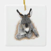 Baby Donkey Square Ornament