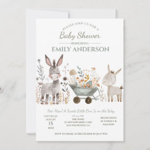 Baby Donkeys Unisex Baby Shower Invitation