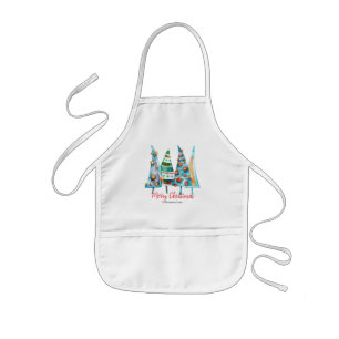 Baby Doodle Christmas Trees Apron