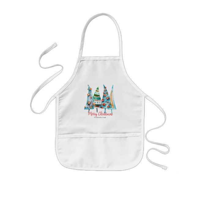 Baby Doodle Christmas Trees Apron (Front)